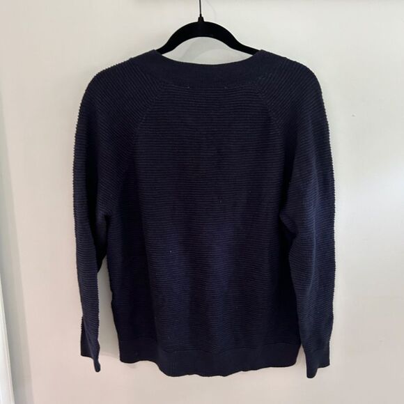 LOFT navy v neck sweater - Picture 3 of 4